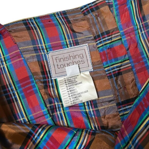 70s vintage plaid puff sleeve dress cottage victorian sweetheart Maxi acetate. - Picture 9 of 9